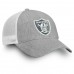 Women's Oakland Raiders NFL Pro Line by Fanatics Branded Heathered Gray/White Lux Slate Trucker Adjustable Hat 2998665